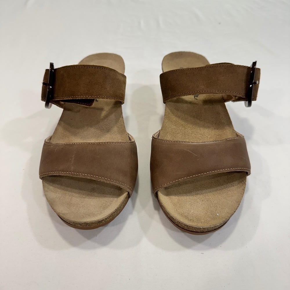 Naot Lalo Wedge Sandals Womens 39 Brown Leather Suede Buckle | Boho Minimalist - Picture 3 of 8